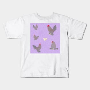 Porcelain Belgian D'Uccle Pattern Purple Kids T-Shirt